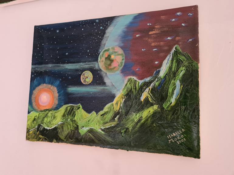 Original Abstract Expressionism Outer Space Painting by Isabella Moro