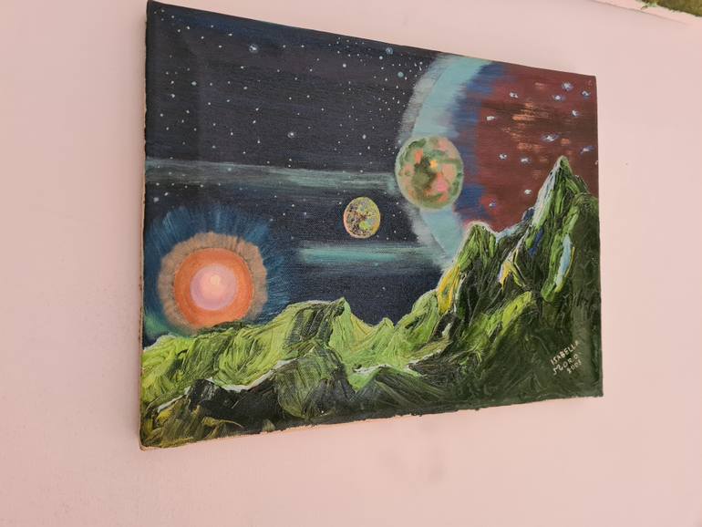 Original Abstract Expressionism Outer Space Painting by Isabella Moro