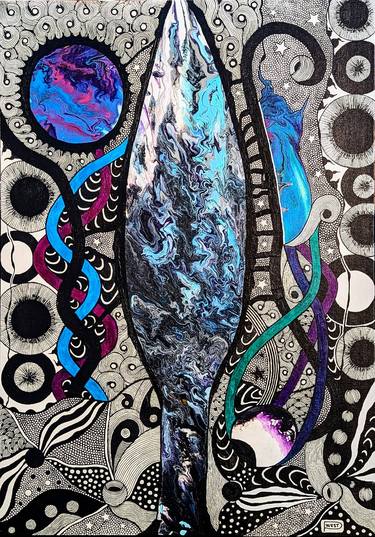 Original Art Deco Abstract Painting by Petruta West