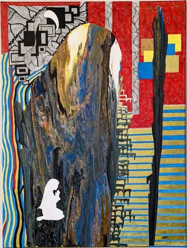 Original Art Deco Abstract Mixed Media by Petruta West