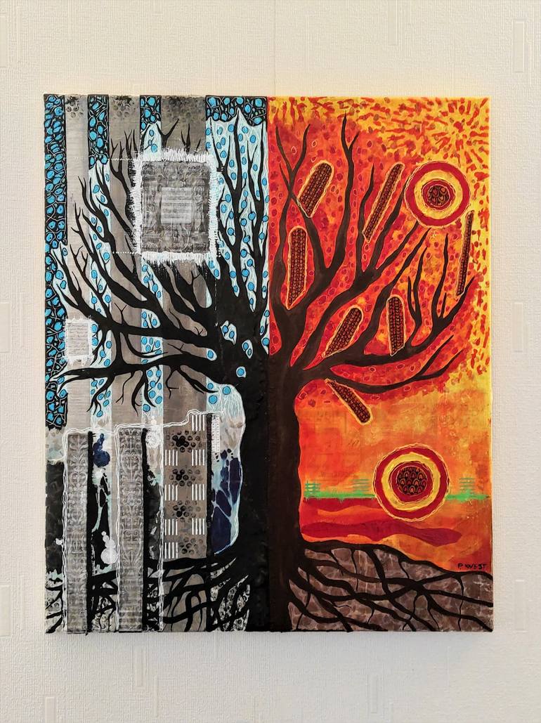 Dualog 2 - The tree of life and death Painting by Petruta West ...