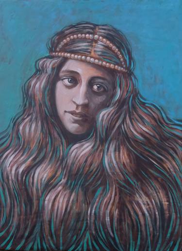 Original Art Deco People Painting by Trifon Markov