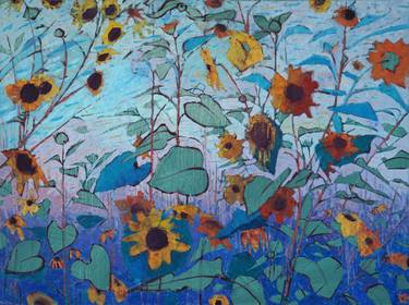 Original Abstract Botanic Painting by Trifon Markov