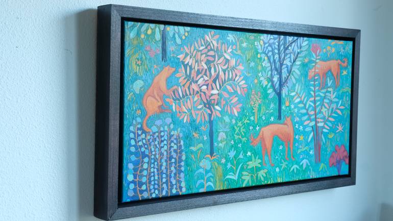 Original Fauvism Dogs Painting by Trifon Markov