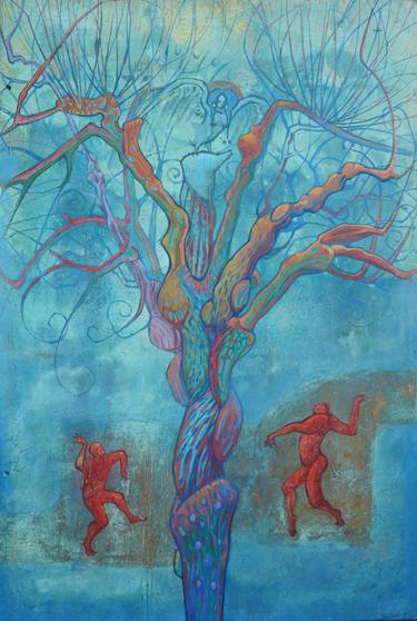 Original Art Deco Tree Paintings by Trifon Markov