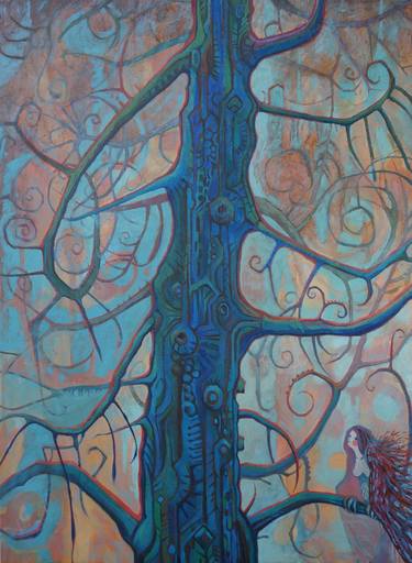 Original Art Deco Tree Paintings by Trifon Markov