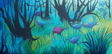 Saatchi Art Artist Trifon Markov; Paintings, “Turkeys in black woods” #art