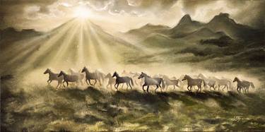 Original Impressionism Horse Painting by Tetiana Tiplova