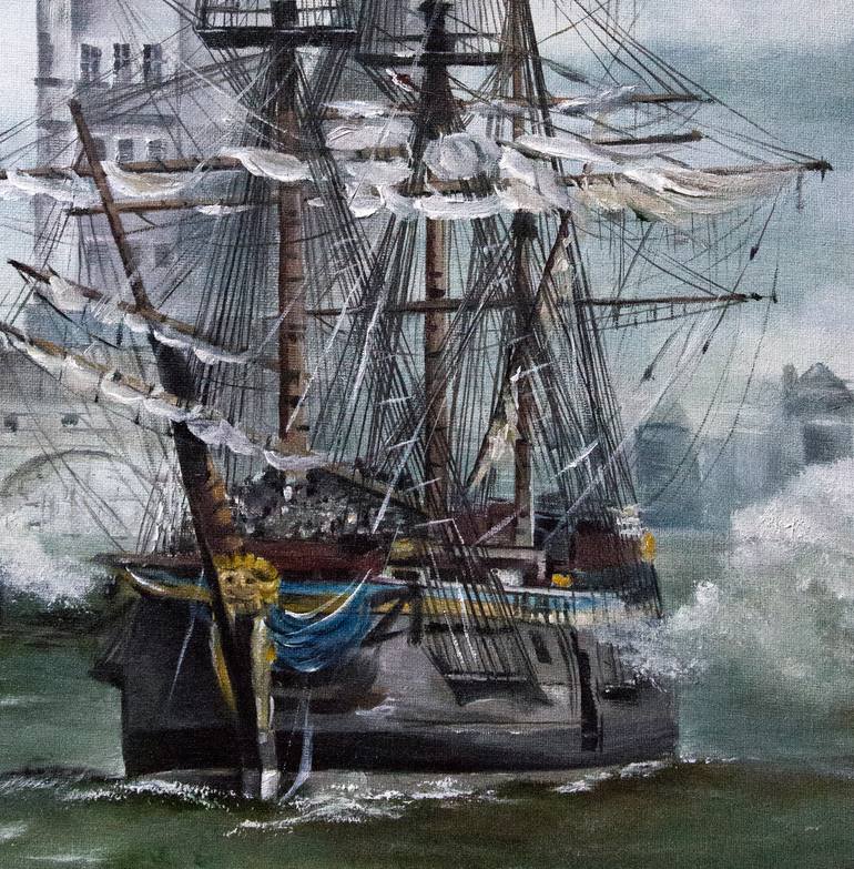 Original Expressionism Ship Painting by Tetiana Tiplova