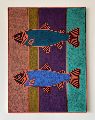 Original Fish Paintings by Norman Brosterman