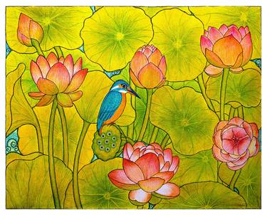 Print of Art Deco Nature Paintings by Anila Manalil