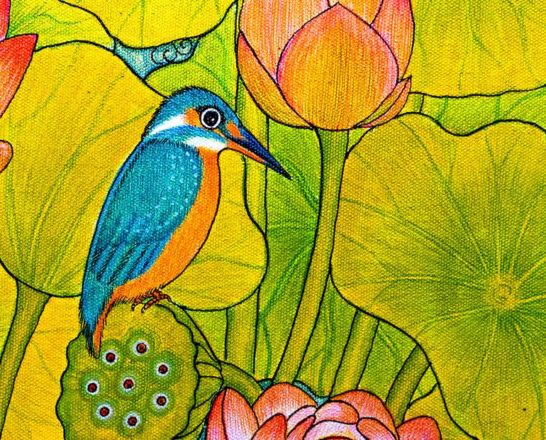 Original Art Deco Nature Painting by Anila Manalil