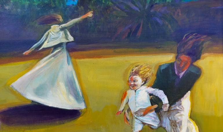 Original Expressionism Children Painting by Marco Ronga