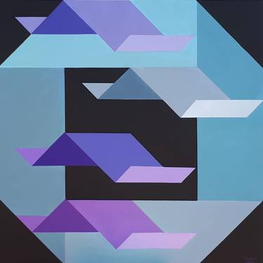 Original Abstract Geometric Paintings by Bulent Burgac