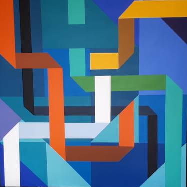 Original Abstract Geometric Paintings by Bulent Burgac