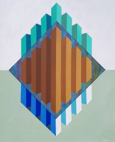 Original Abstract Expressionism Geometric Paintings by Bulent Burgac
