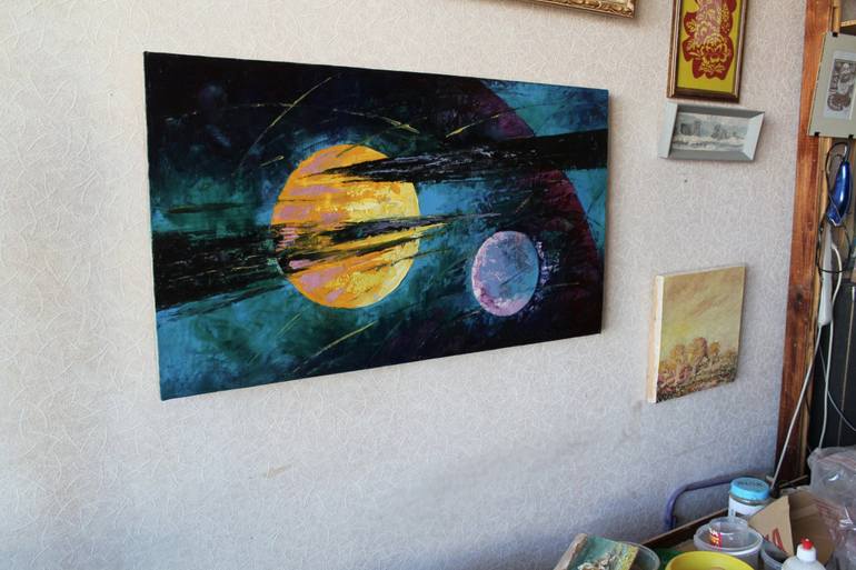 Original Expressionism Outer Space Painting by Valerii Franchuk