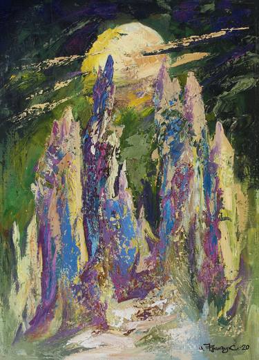 Original Expressionism Outer Space Paintings by Valerii Franchuk