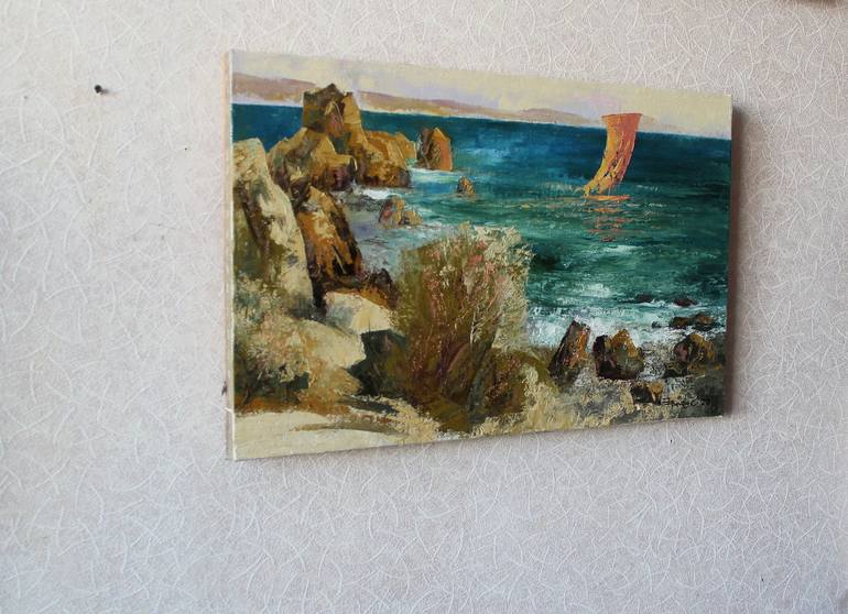 Original Symbolism Seascape Painting by Valerii Franchuk