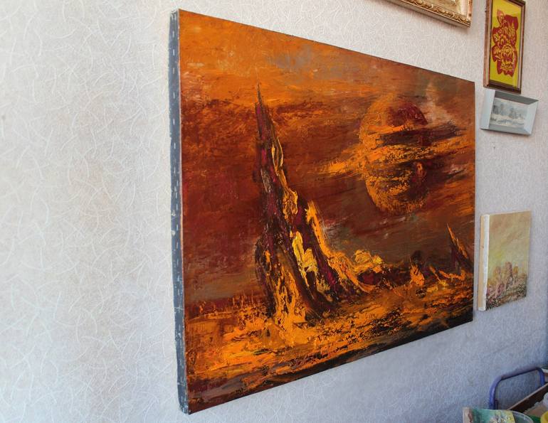 Original Impressionism Outer Space Painting by Valerii Franchuk