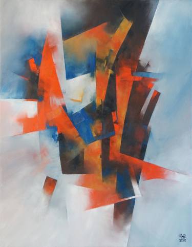 Print of Cubism Abstract Paintings by Francisco Silva Torrealba