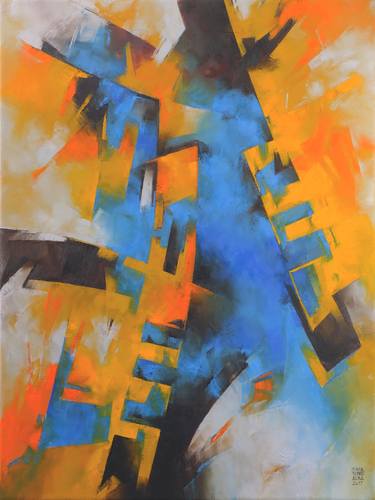 Original Cubism Abstract Paintings by Francisco Silva Torrealba