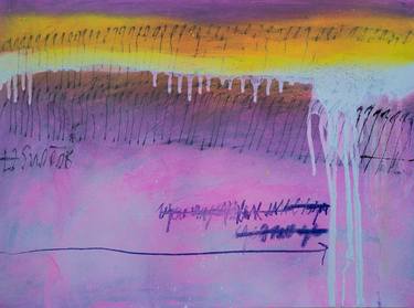 Under the veil of sleep. Purple yellow abstract Art No.133 thumb