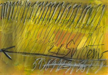 First rays of the sun after the rain. Black&Yellow Painting No.4 thumb