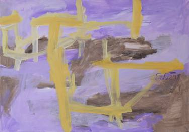 Light magenta and a loose yellow line. Minimalistic Art No. 69 thumb