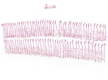 Harmony and purity, red ink on white paper. Meditative art No.92 thumb