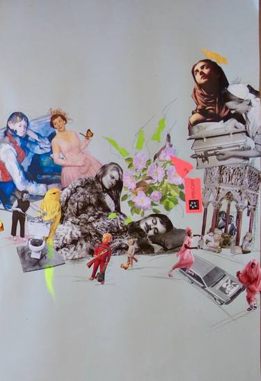 Original Dada World Culture Collage by Katell Gelebart