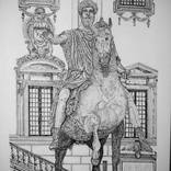 Marco Aurelio al Campidoglio Drawing by Fabio Giuliano