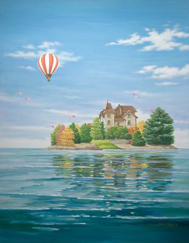 Red Striped Hot Air Balloon thumb