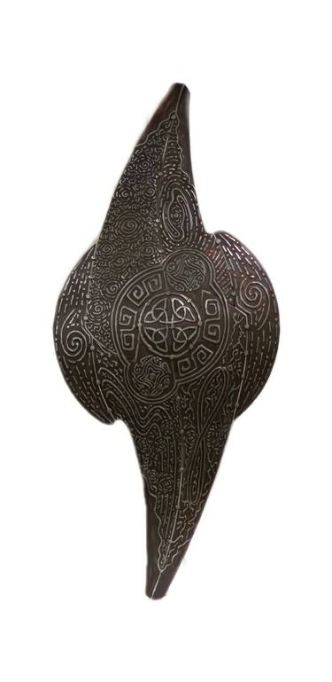 Metal Shield With The Symbols Of Ireland And The Four Galaxies thumb