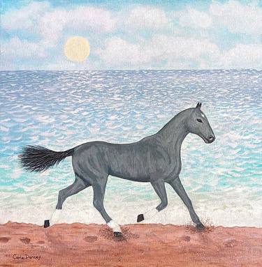 Original Impressionism Horse Painting by Carla Dancey