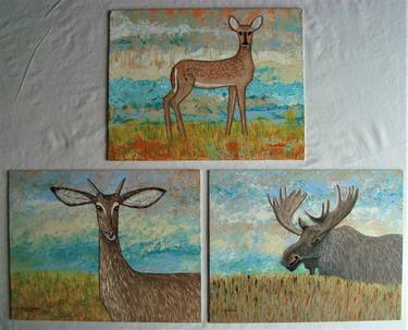 Deer Gazelle Moose (Set of Three) thumb