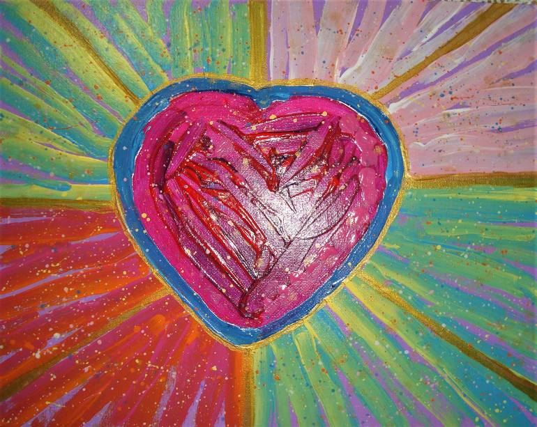 Original Pop Art Love Painting by Carla Dancey
