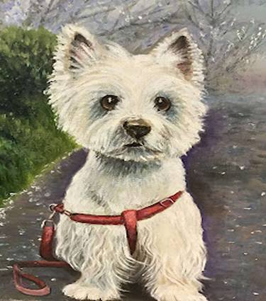 Original Impressionism Animal Painting by Katerina Janutene