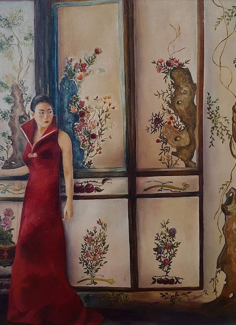 Woman in red Painting by Ranka Novakovic Saatchi Art