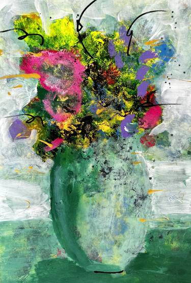 Original Floral Mixed Media by Mike Salcido