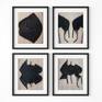 Set of 4 Black Flower Series