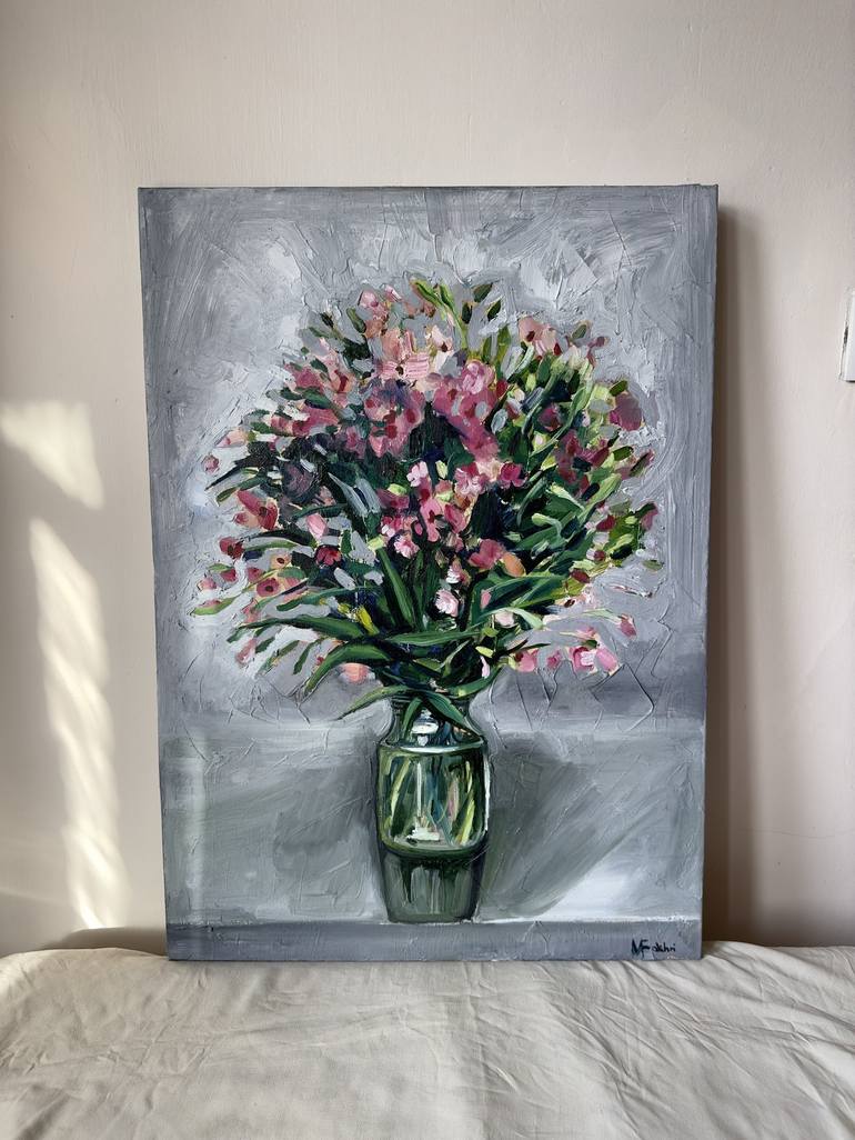 Original Abstract Floral Painting by Mokhinur Fakhri