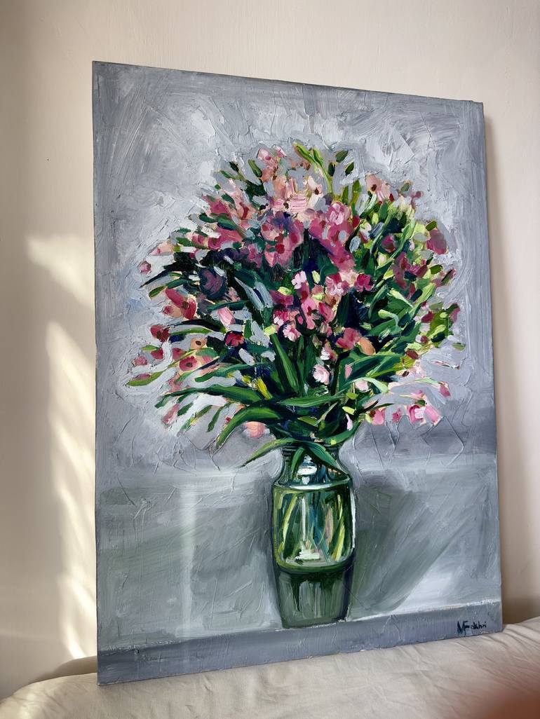 Original Abstract Floral Painting by Mokhinur Fakhri