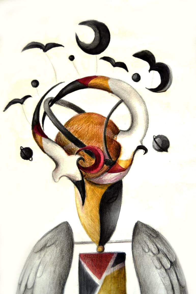 Original Surrealism Abstract Painting by Mokhinur Fakhri