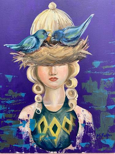 Madam bird- baroque portrait,mind freedom thumb