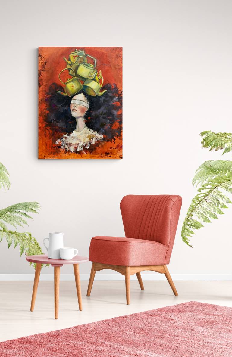 Original Surrealism Women Painting by Mokhinur Fakhri