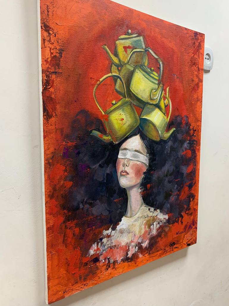 Original Surrealism Women Painting by Mokhinur Fakhri