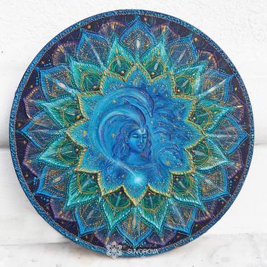 Mandala of absolute harmony Star girl with dolphins thumb