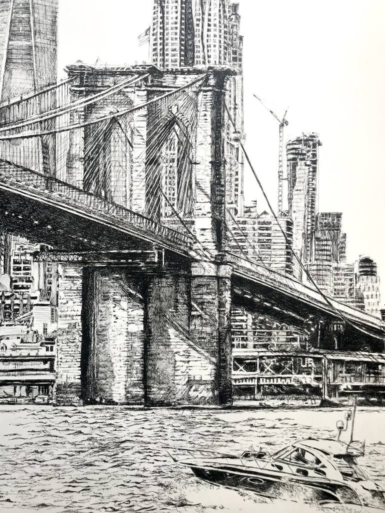 Original Illustration Architecture Drawing by Monika Jones