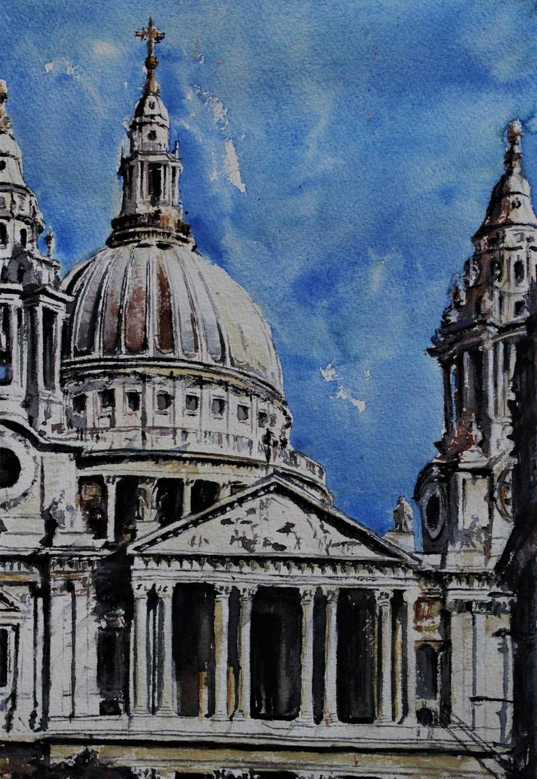 Original Fine Art Architecture Painting by Monika Jones